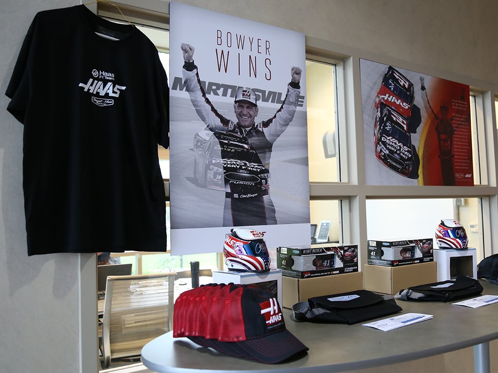 Haas Demo Day Swag Display